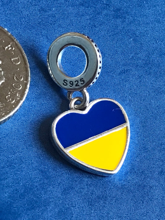 Ukraine silver charm for charm bracelet 925 solid silver