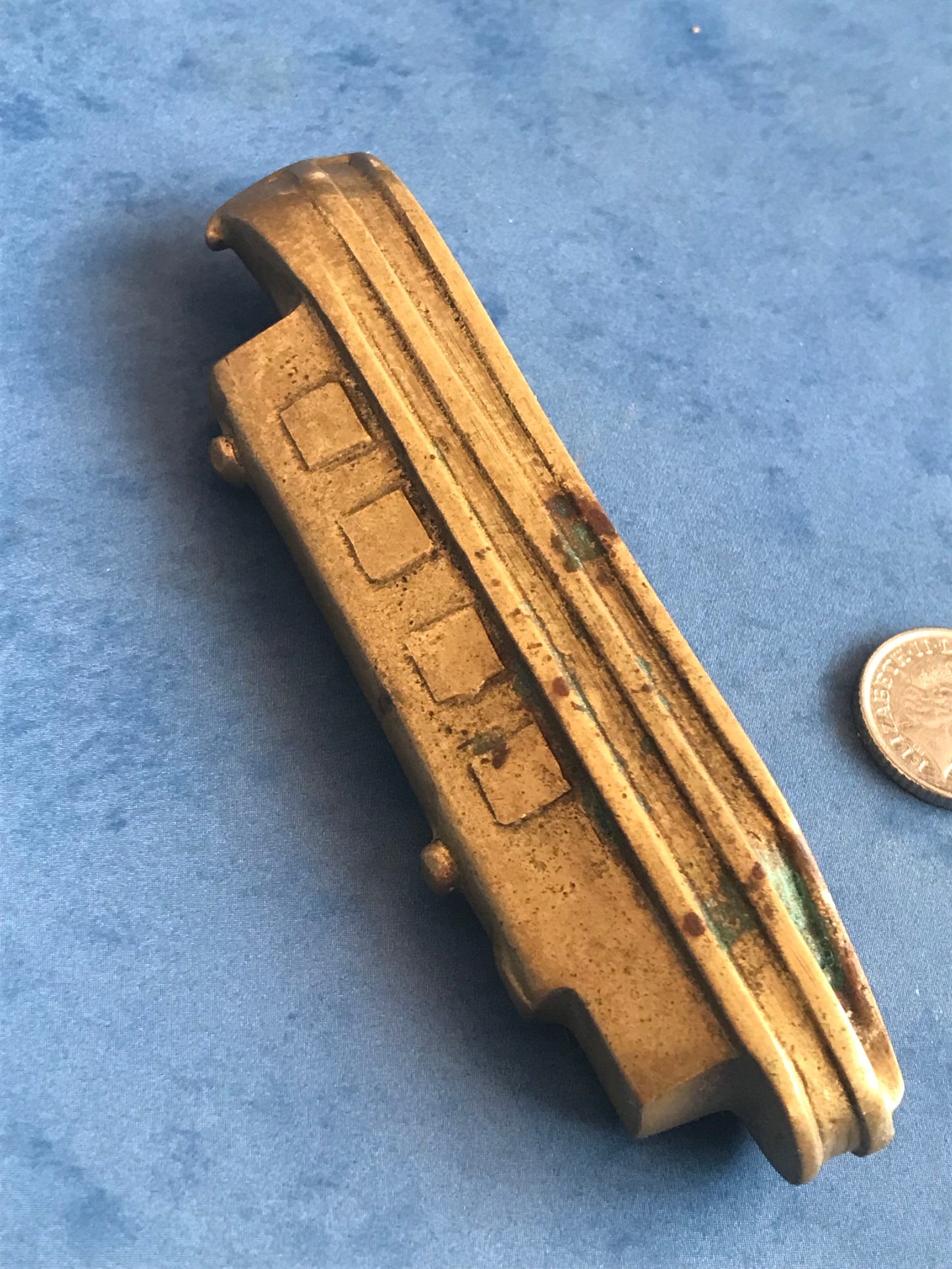 Solid brass canal boat 