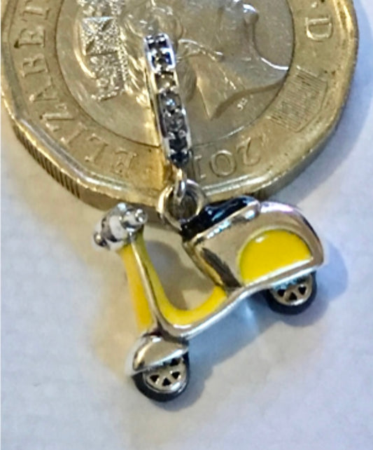 Scooter charm 925 Silver for charm bracelet 