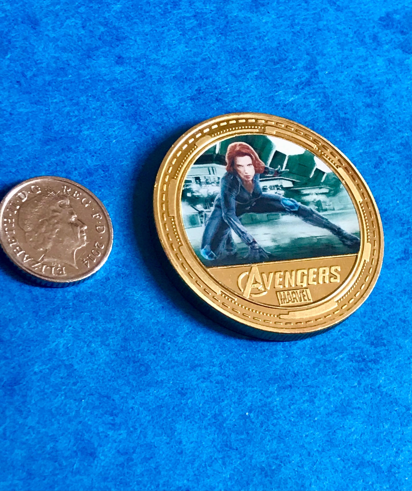 Avengers gold plated coin black widow 
