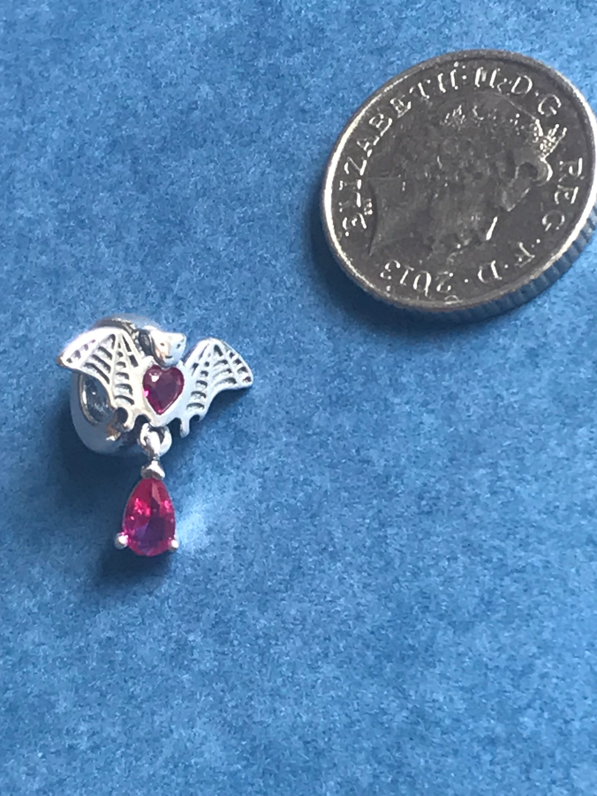 925 Silver vampire bat charm for charm bracelet 
