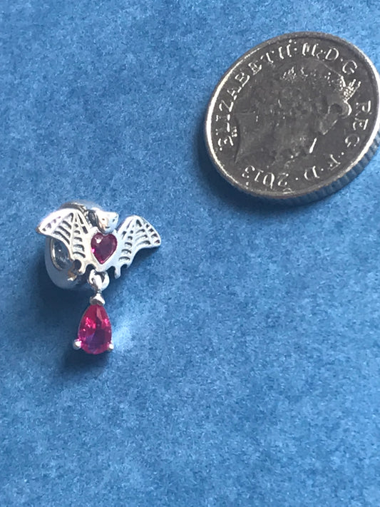 925 Silver vampire bat charm for charm bracelet 