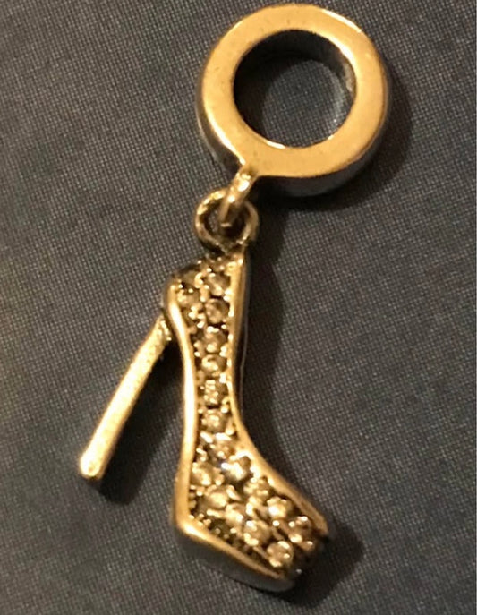 Genuine 925 Silver High Heel charm for your bracelet comes in a cute velvet pouch