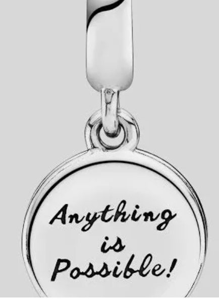 Silver 925 charm lucky anything is possible green charm for charm bracelet 