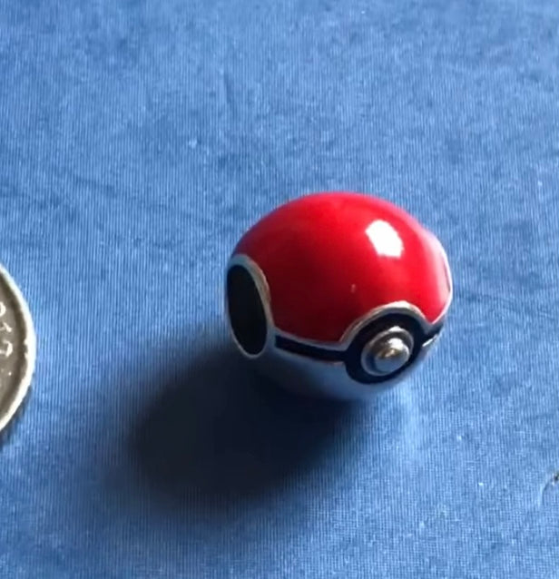 Pokémon ball charm fits Pandora charm bracelet 925 silver 