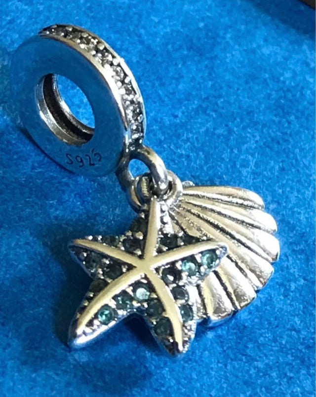 Genuine 925 Silver charm Starfish and sea shell fits Pandora charm bracelet 