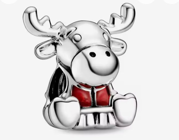 High Quality Reindeer Charm Hallmarked S925 Sterling Silver comes in a cute velvet pouch FREE Postage fast dispatch Fits: Popular European Charm Bracelets Christmas Moose Canada