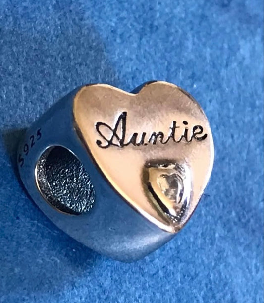 Aunty Auntie charm for your charm bracelet 925 silver
