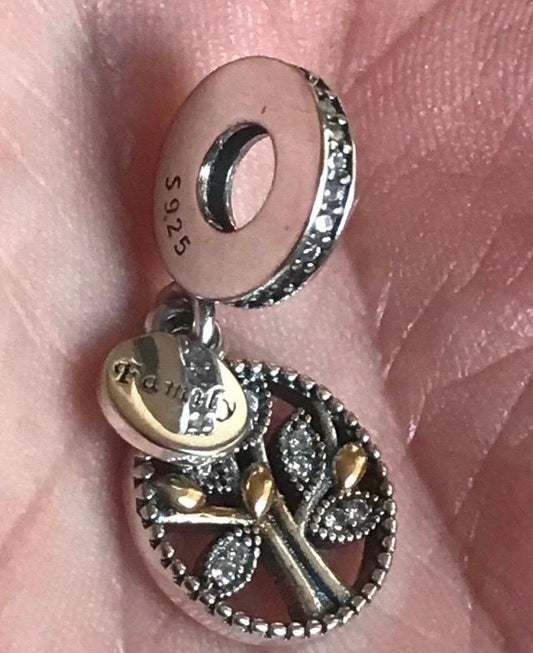 Family tree silver 925 charm for bracelet 