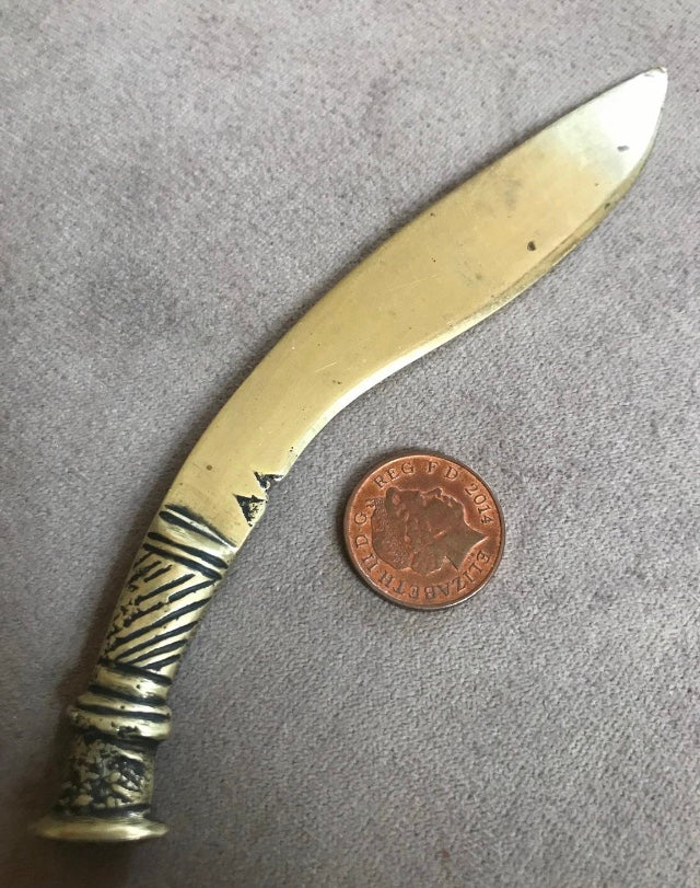 Trench art brass letter opener Gurkha 