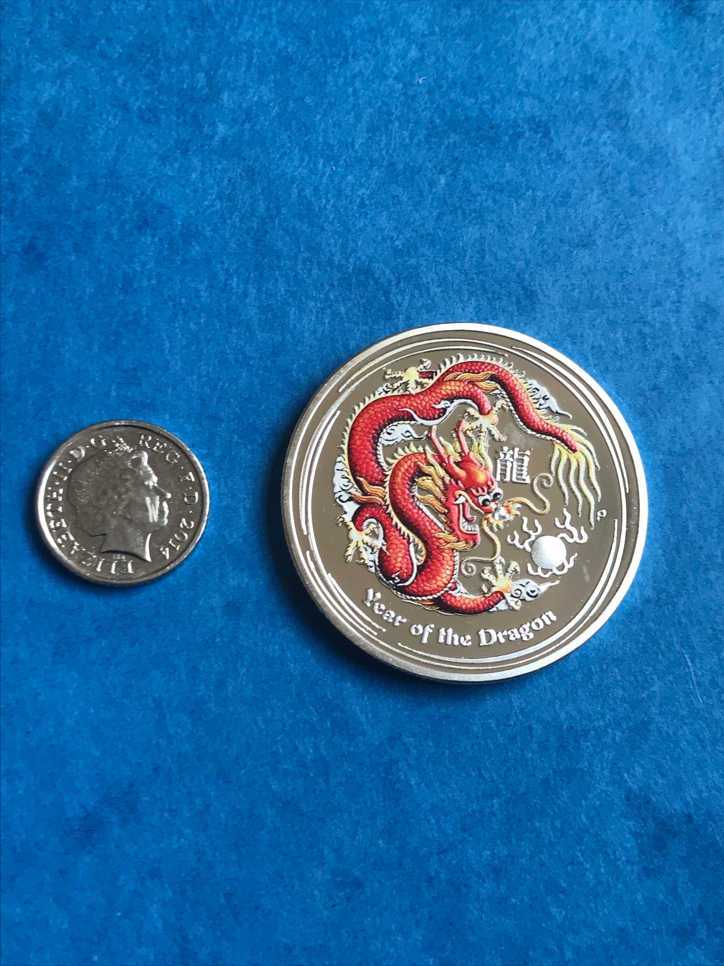 Year of the dragon silver coin