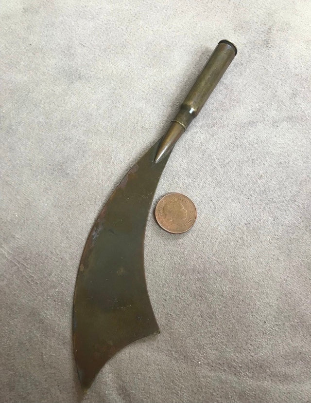 Letter opener trench art brass from ww1