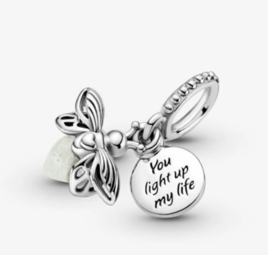 925 Silver Glow bug charm for bracelet 