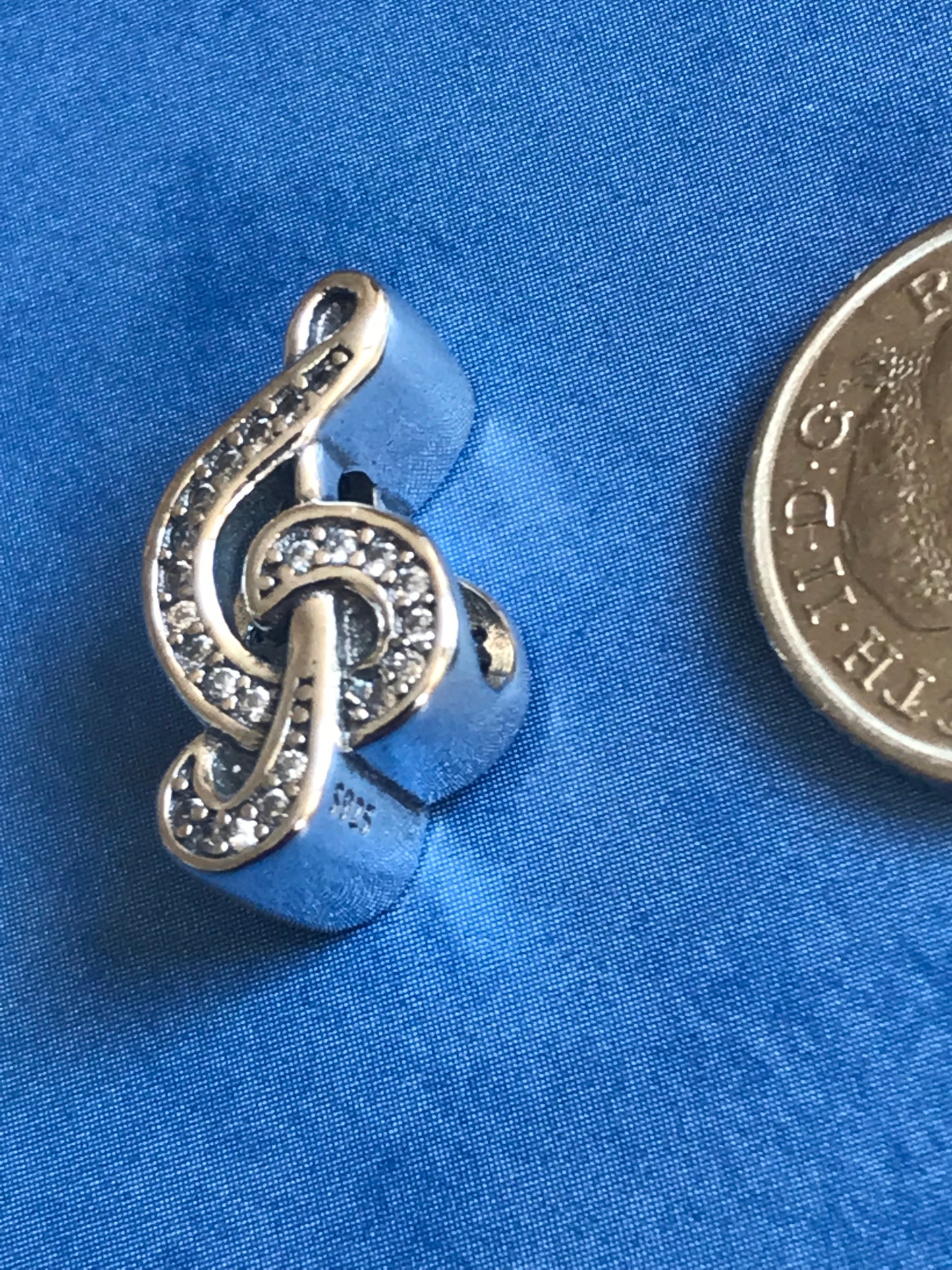 Silver music note charm for charm bracelet Pandora fit 925 silver