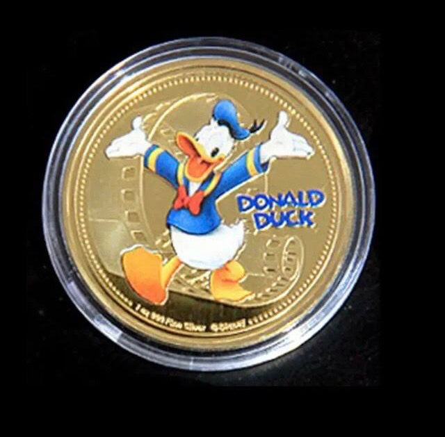 Gold coin Donald Duck Disney 