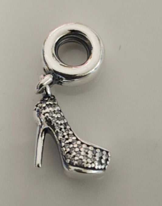 925 Silver High heel charm for bracelet 
