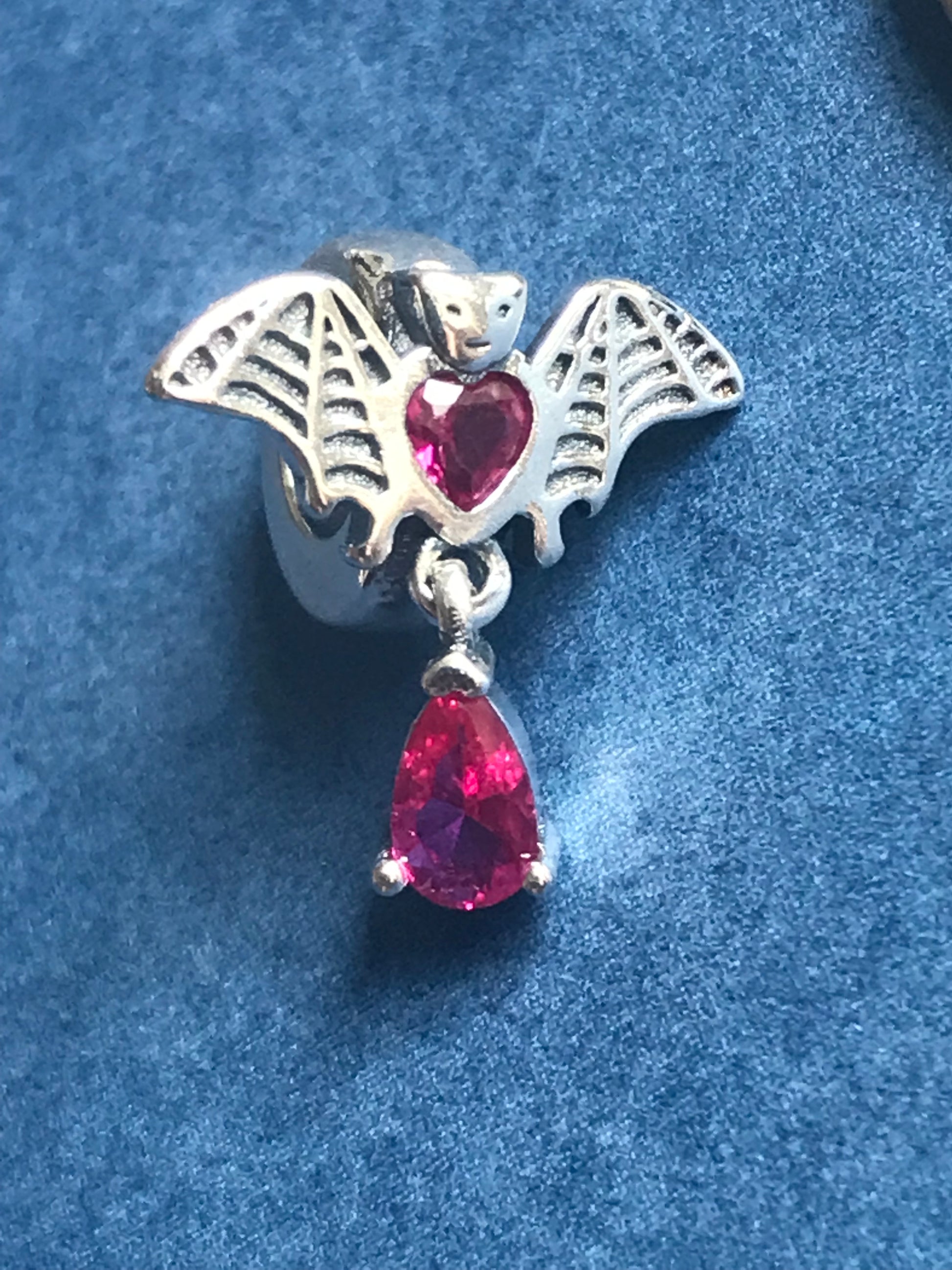 Genuine 925 Silver vampire bat charm for charm bracelet 