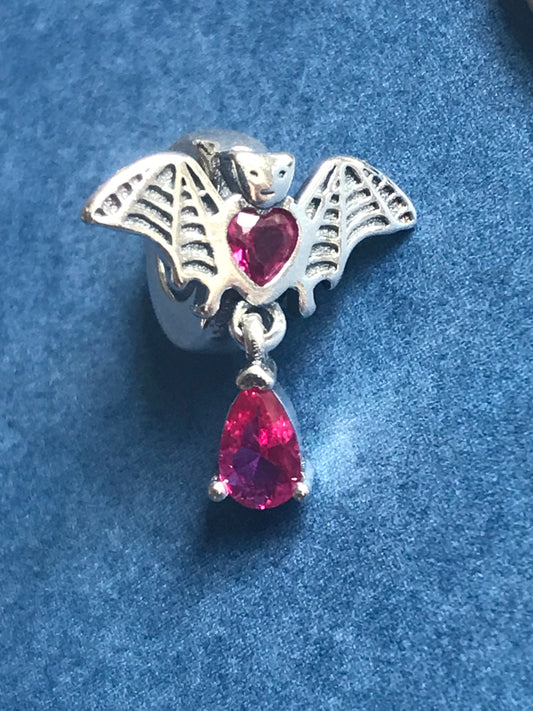 Genuine 925 Silver vampire bat charm for charm bracelet 