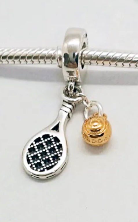 925 Silver Sport Tennis charm for charm bracelet 