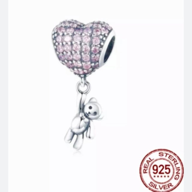 925 Silver Teddy bear charm for bracelet 