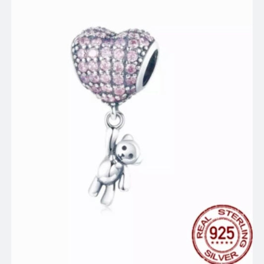 925 Silver Teddy bear charm for bracelet 