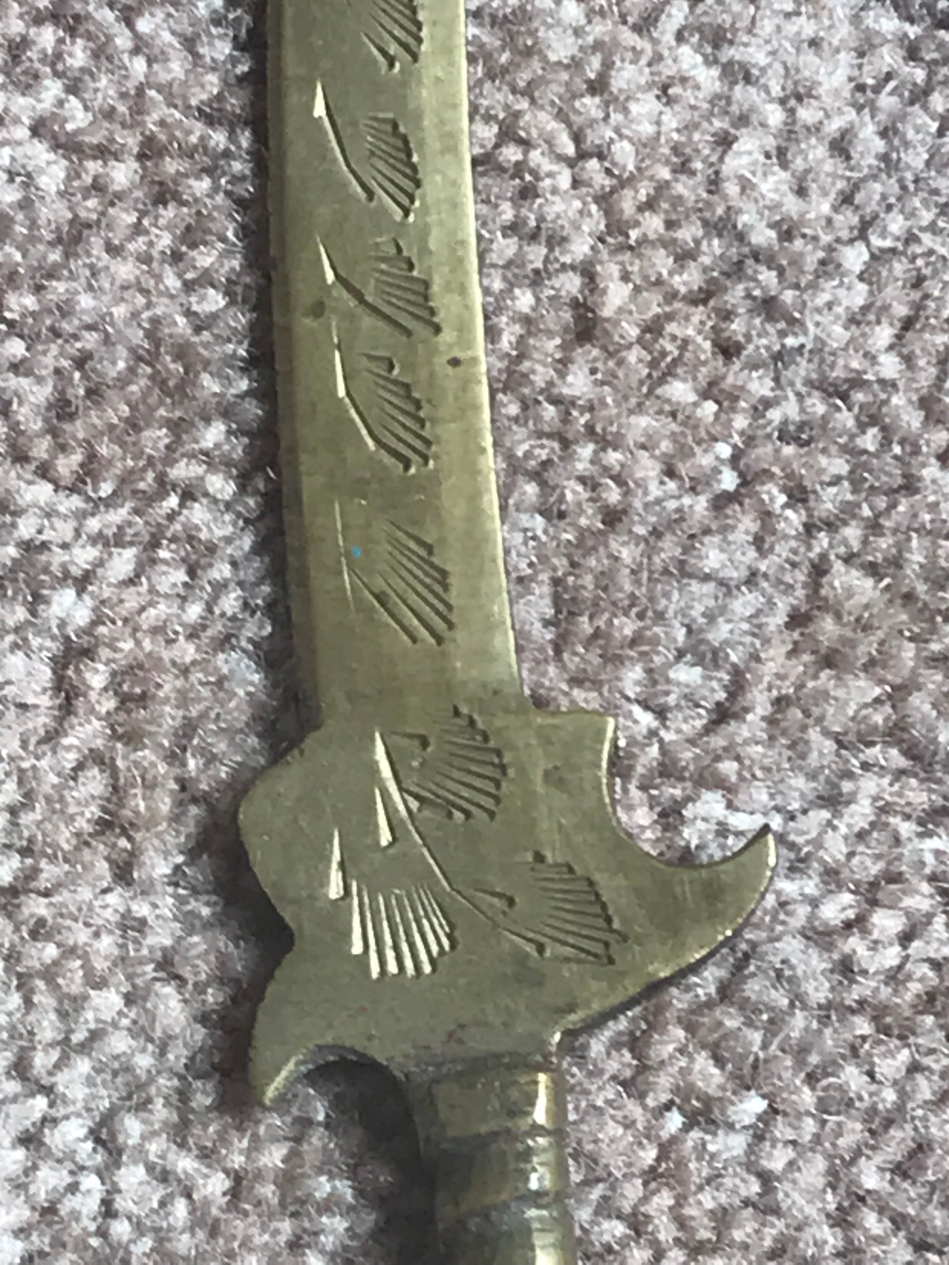 Brass trench art letter opener 